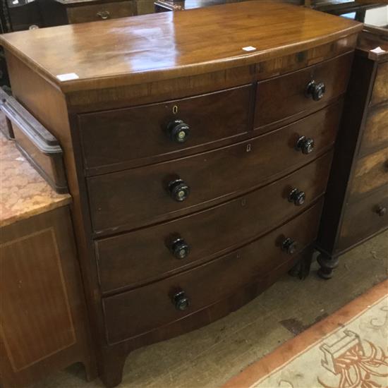 Early Victorian mahogany bow fronted chest